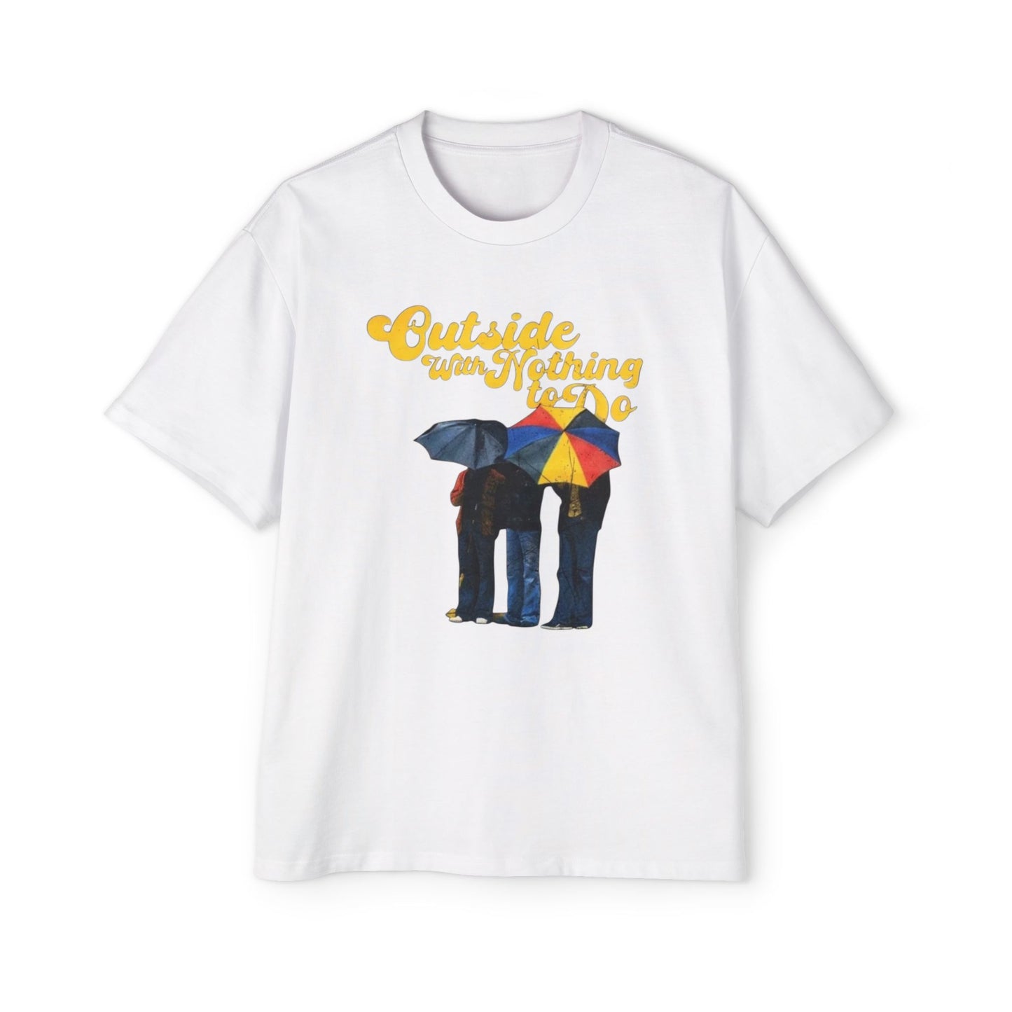 Graphic Tee — "Outside Ain't Nothing To Do / Find Something To Do" Vintage Rain Umbrella Design
