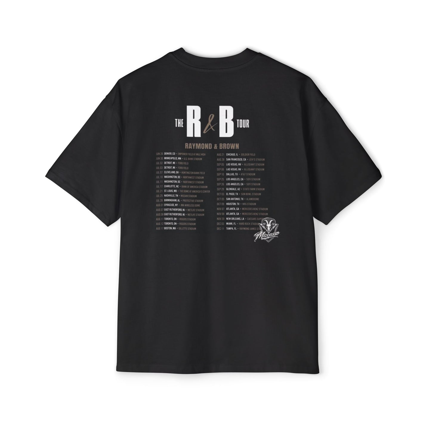 Raymond & Brown Tour Tee — Men's Oversized Graphic T-Shirt