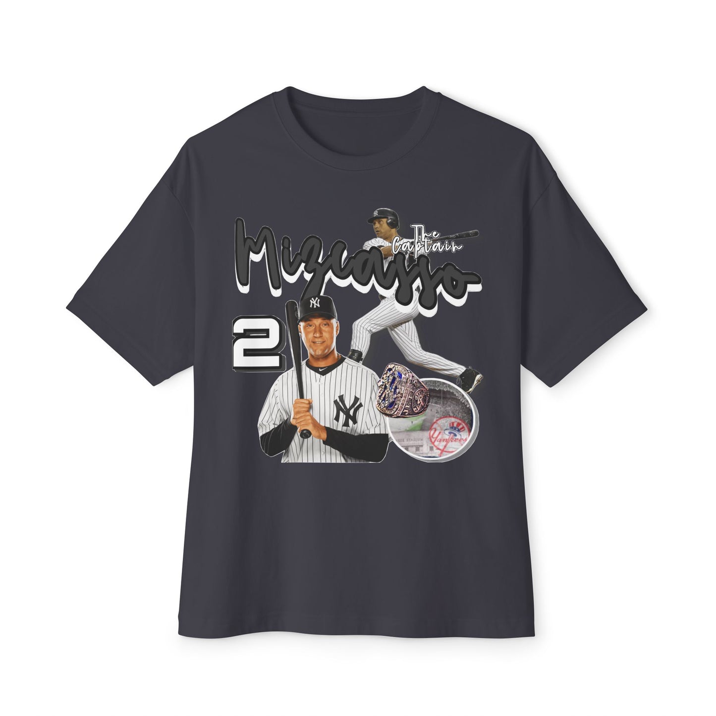 Unisex Oversized Boxy Tee - Vintage Baseball Design with Iconic Player #2