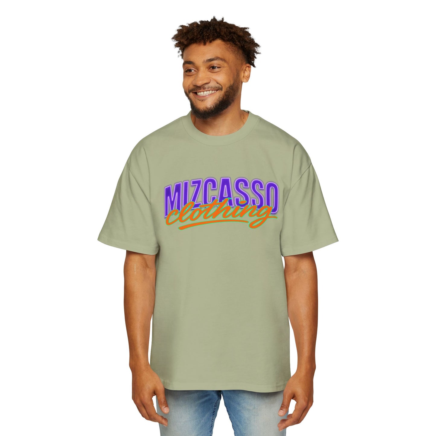 Men's Heavy Oversized Tee - Mizcasso Clothing with Brooklyn Bridge Design
