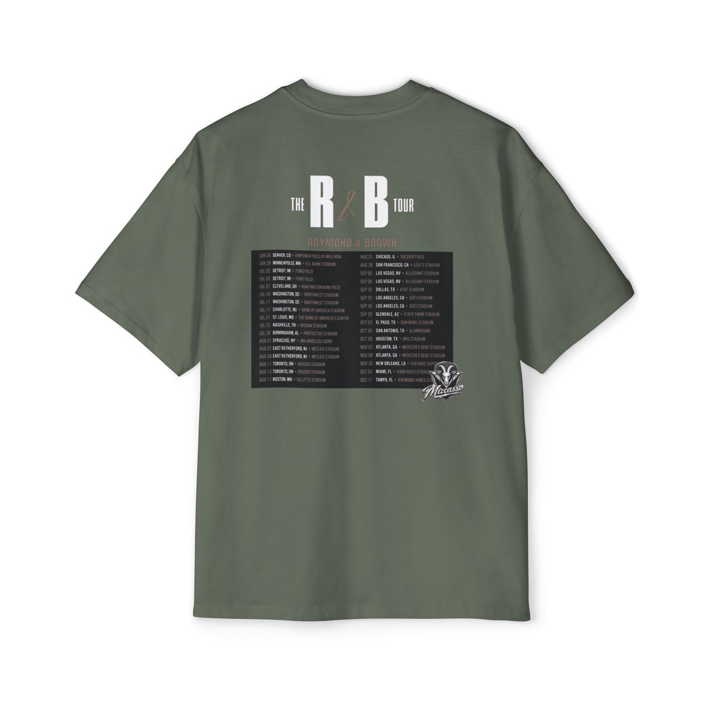 Raymond & Brown Tour Tee — Men's Oversized Graphic T-Shirt