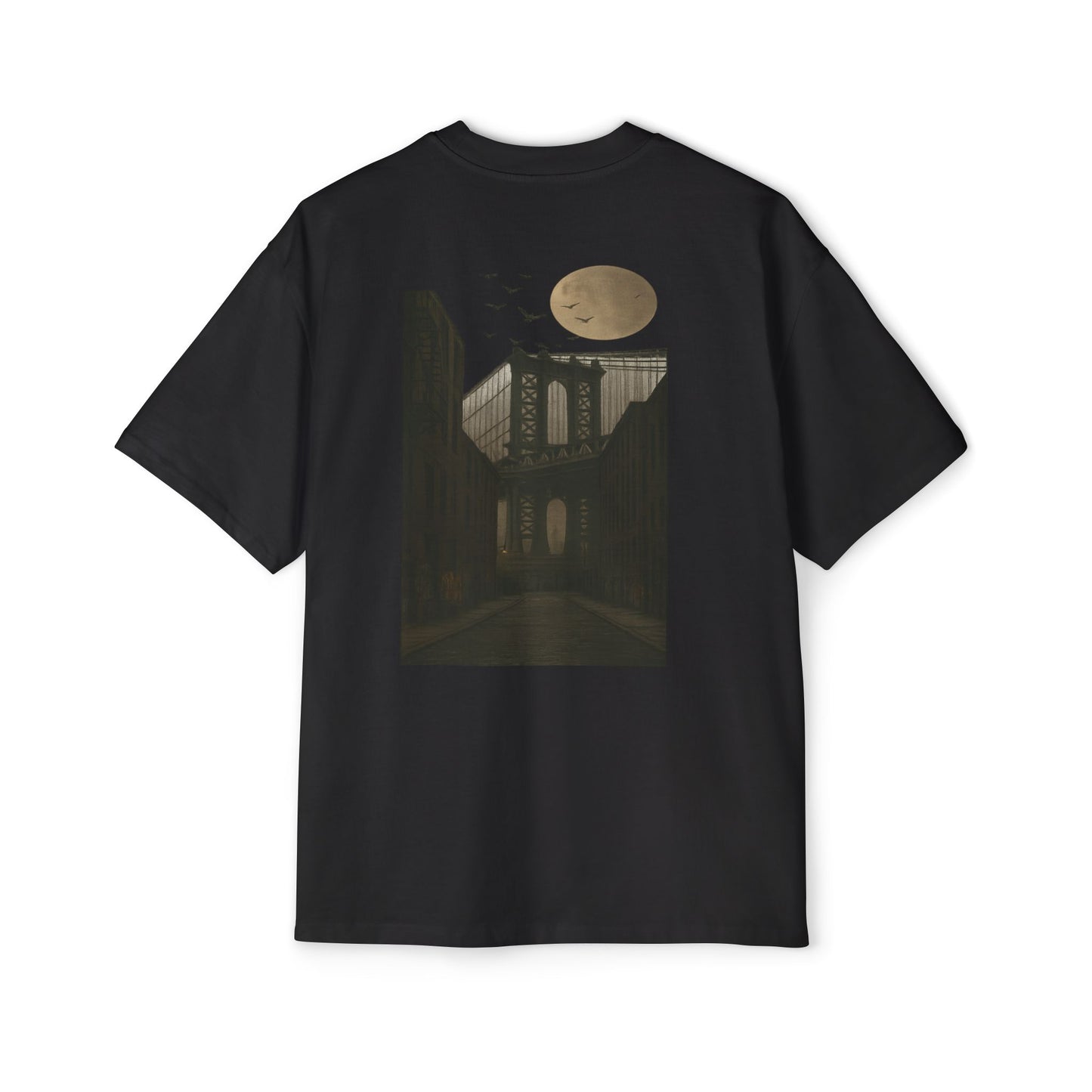 Men's Heavy Oversized Tee - Mizcasso Clothing with Brooklyn Bridge Design