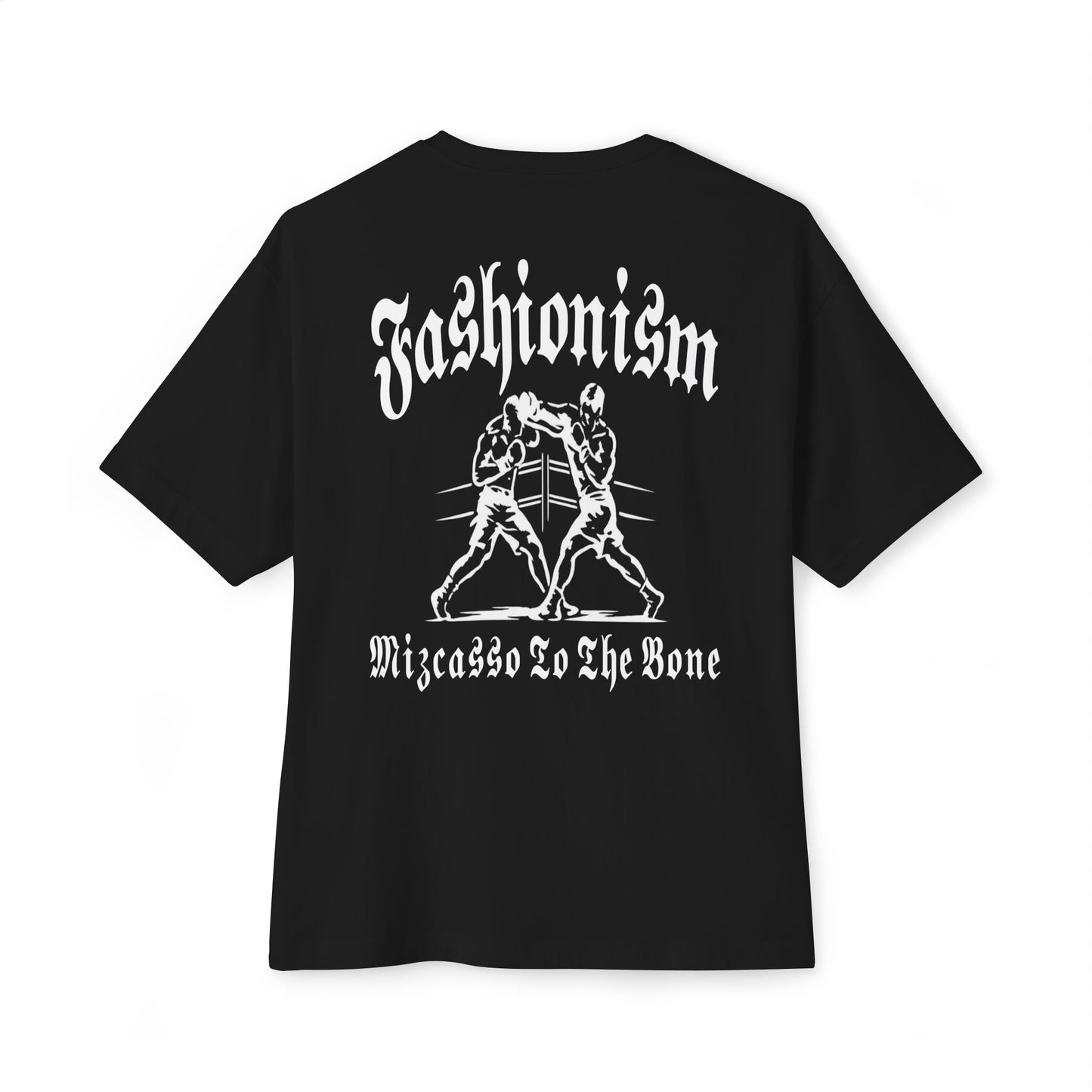 Fashionism Graphic Tee — "Mizcasso To The Bone" Oversized Boxy Shirt