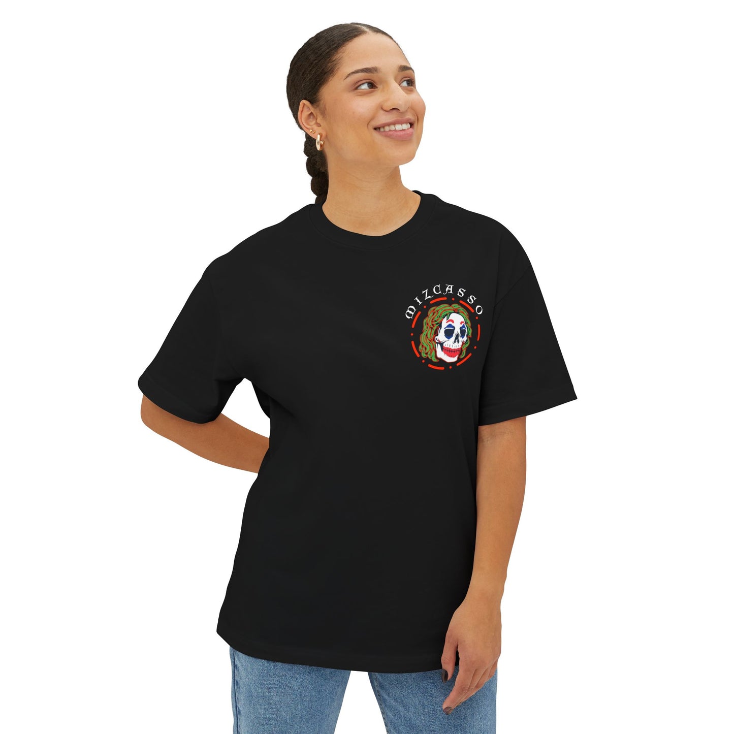 Fashionism Graphic Tee — "Mizcasso To The Bone" Oversized Boxy Shirt