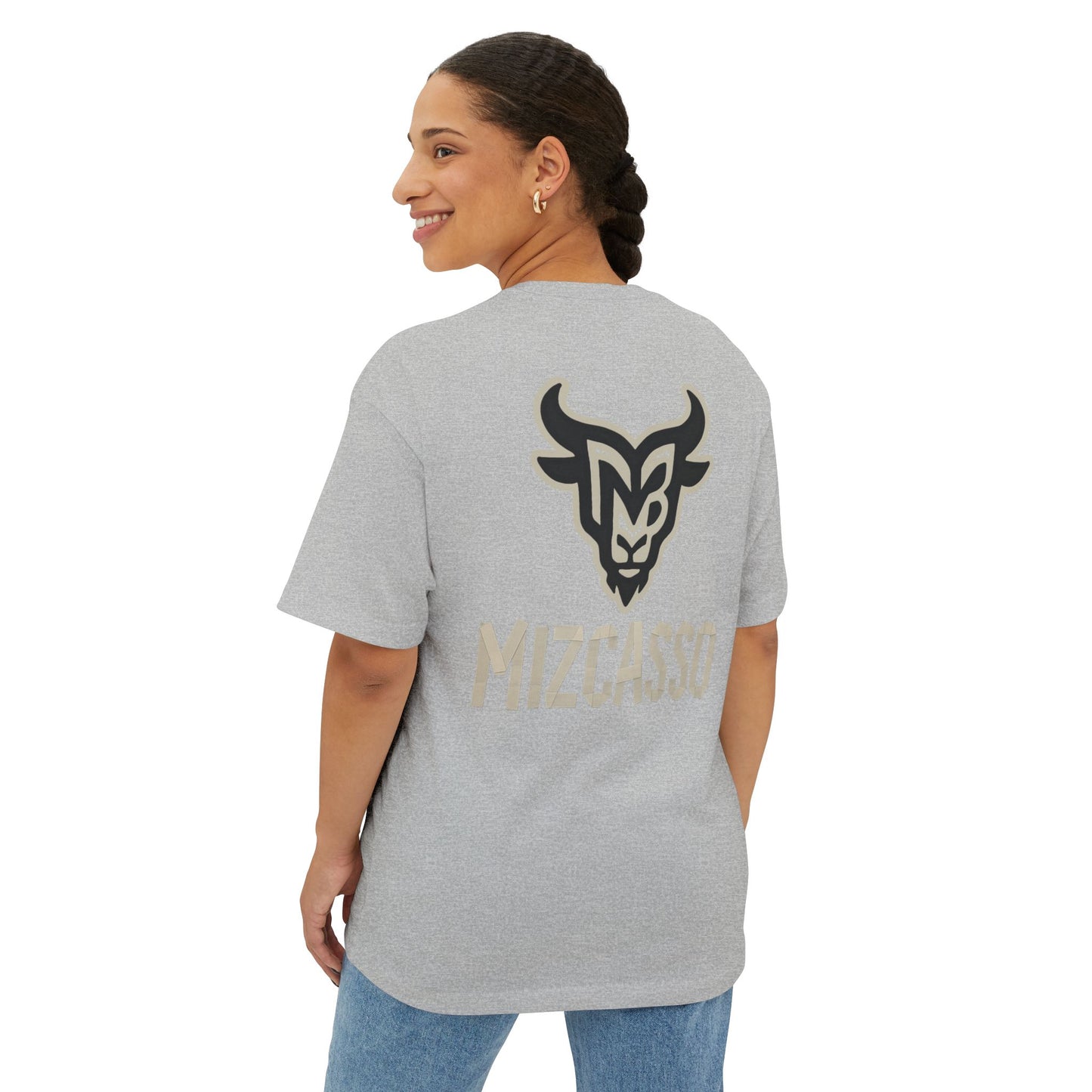 Mizcasso Boxy Tee - Unisex Oversized Graphic T-Shirt for Casual Style