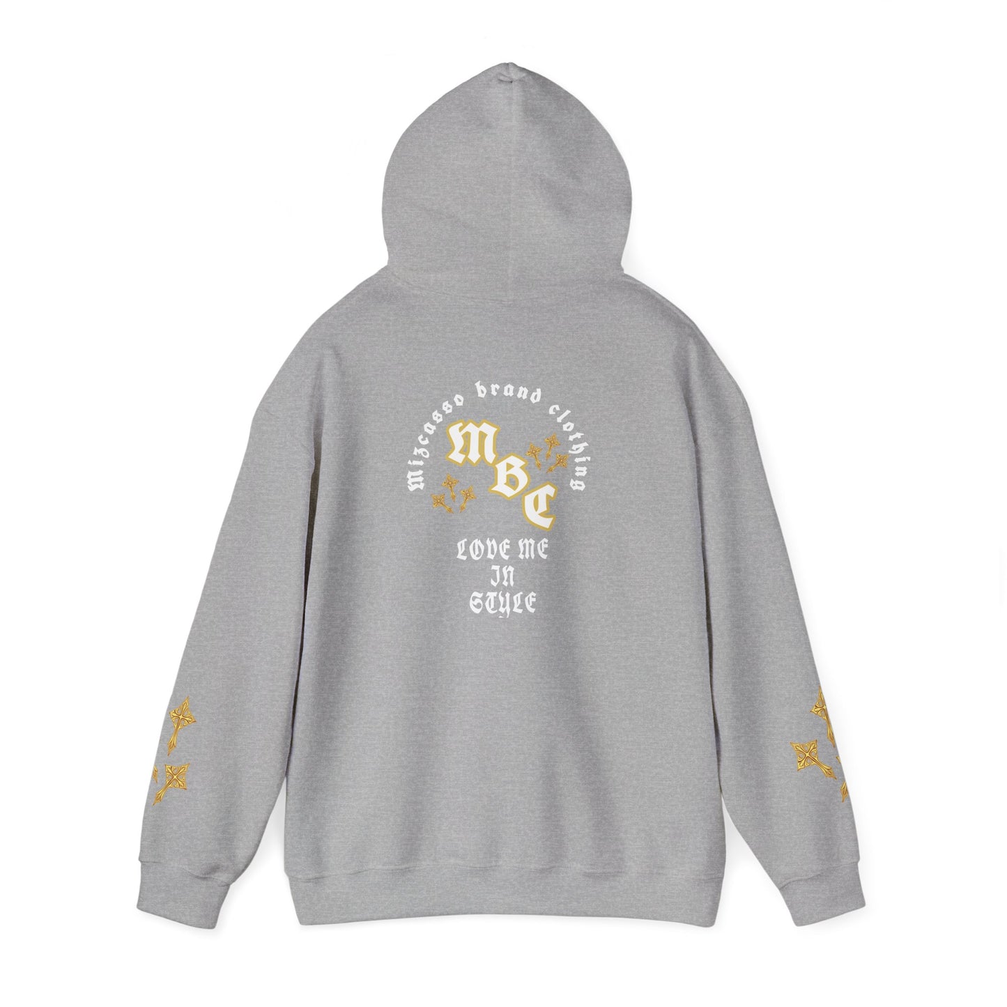 Love Me In Exile Hoodie — Gothic Gold Star Graphic Pullover