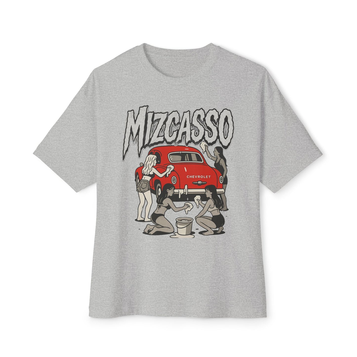 Vintage Mizcasso Oversized Tee - Fun Retro Car and Artist Design