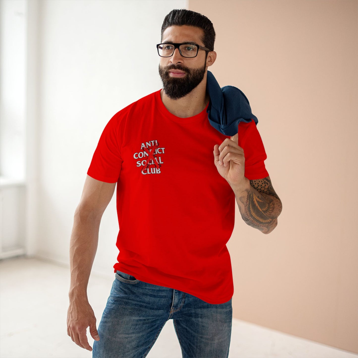 Anti Contact Social Club T-Shirt — Red X Graphic Tee