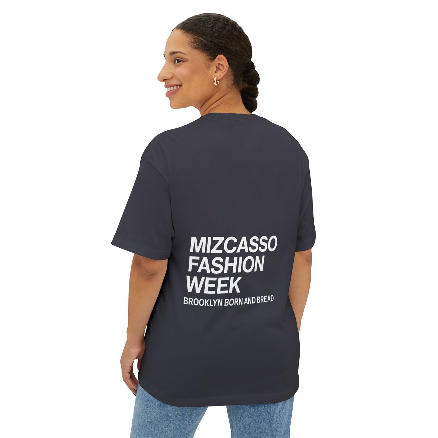 Mizcasso Fashion Week Unisex Oversized Boxy Tee - Casual Streetwear Shirt