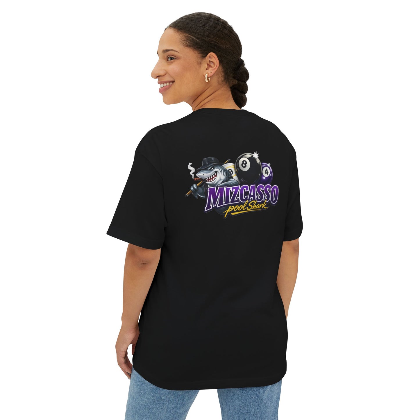 Mizcasso Pool Shark Tee — Graphic Oversized Boxy T-Shirt