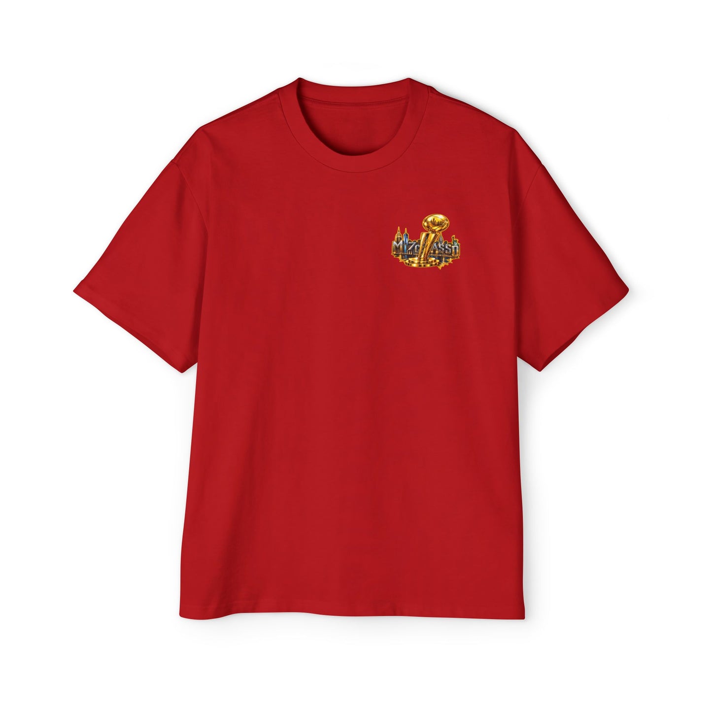 Championship Trophy Graphic Tee — 'MVP Assn' Gold City Back Print