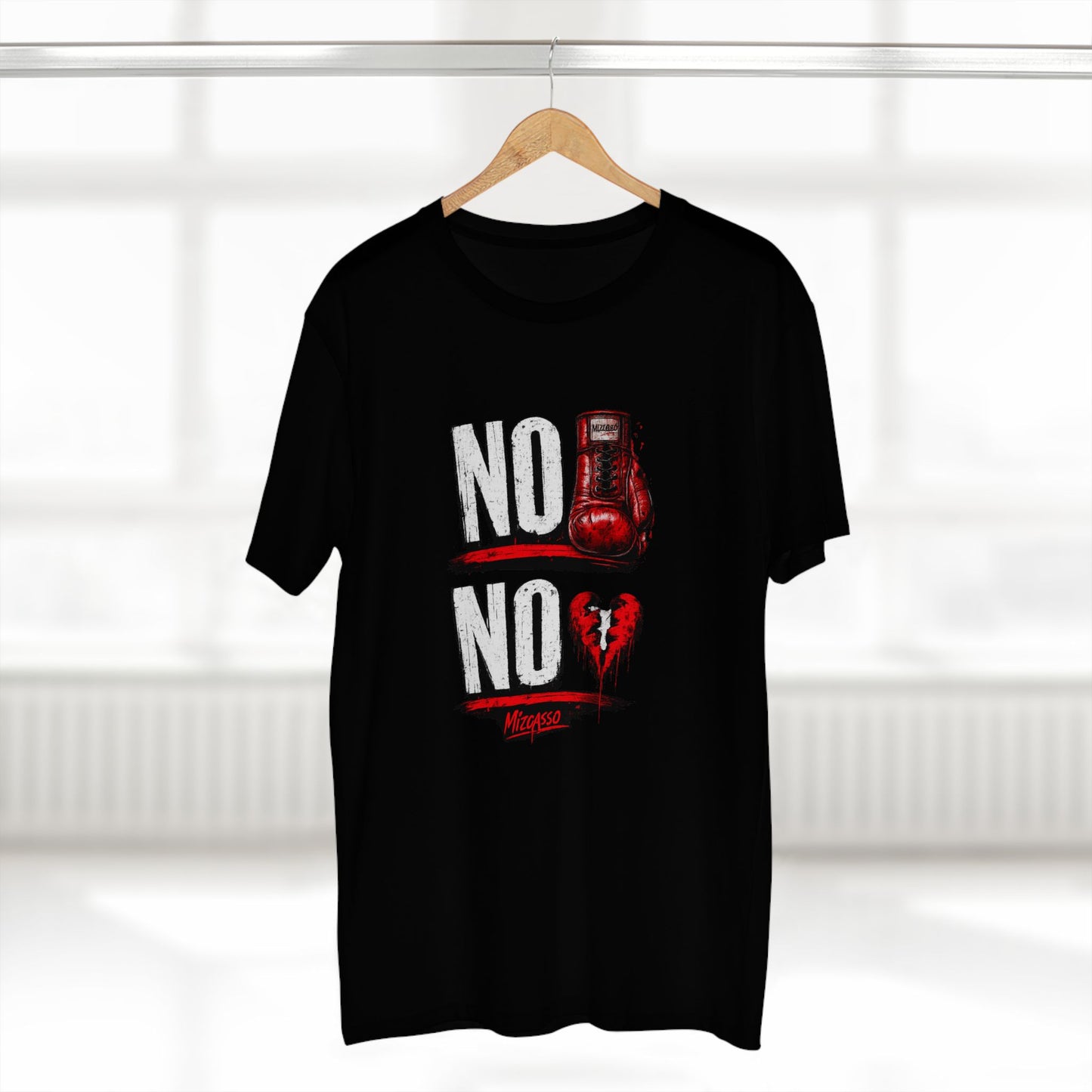 No Heartbreak Tee — 'No' Boxing Gloves & Broken Heart Graphic T-Shirt