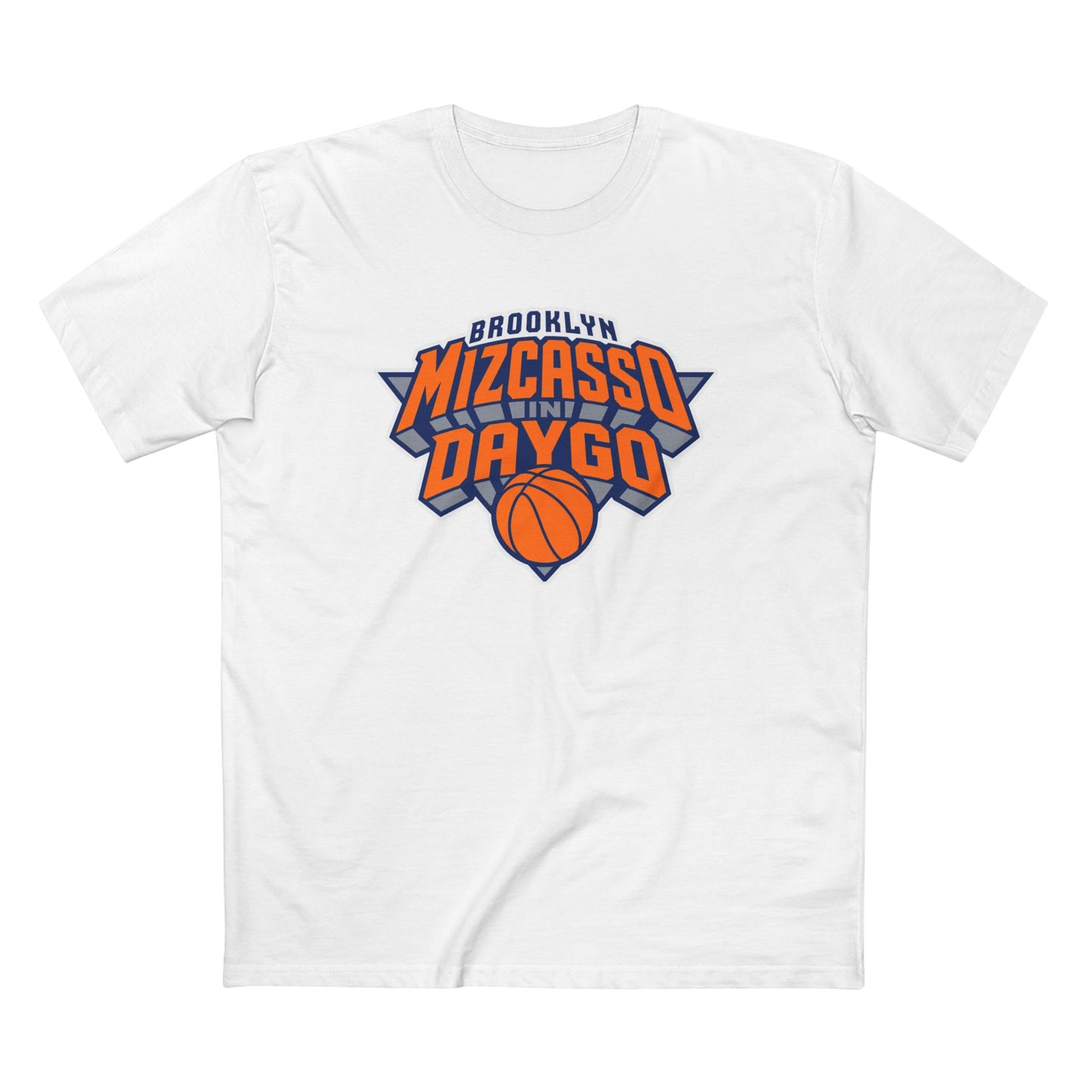 Brooklyn Mizcasso & Daygo Basketball Tee — Vintage Orange Team Logo Shirt