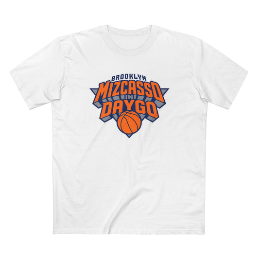 Brooklyn Mizcasso & Daygo Basketball Tee — Vintage Orange Team Logo Shirt
