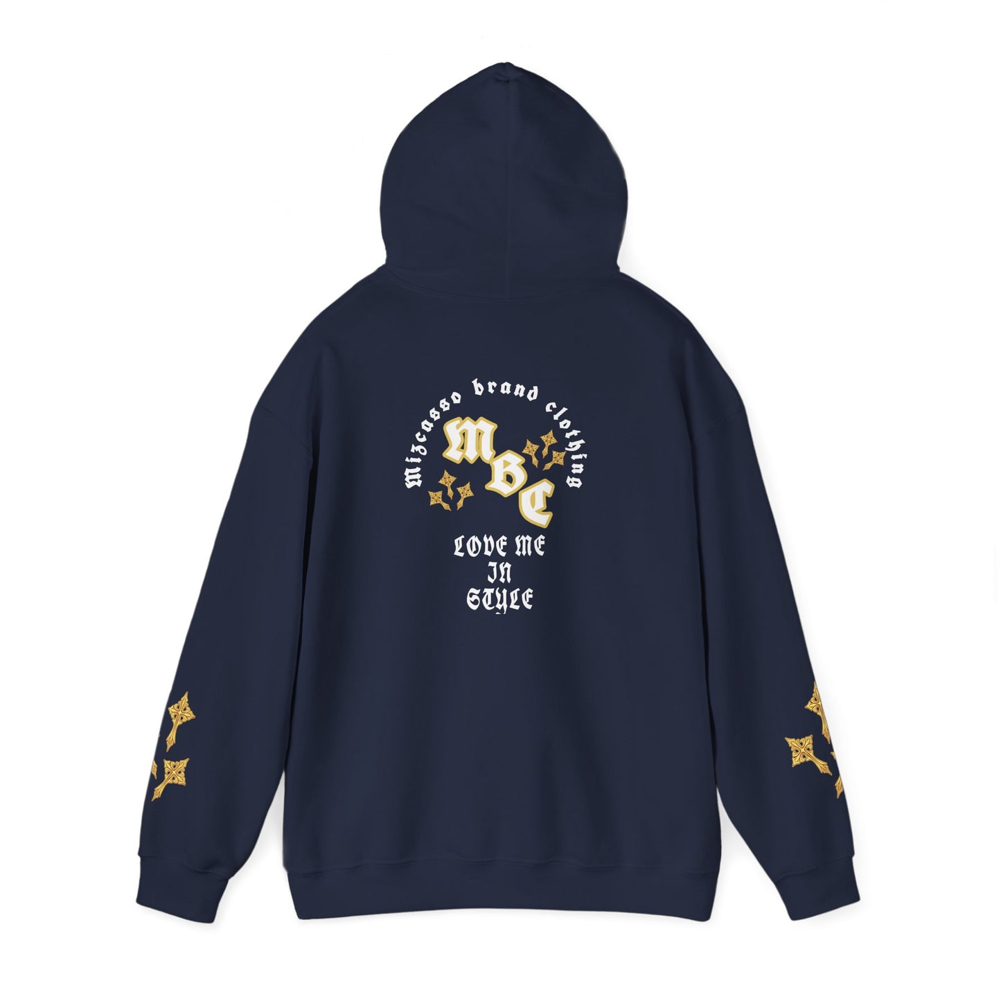 Love Me In Exile Hoodie — Gothic Gold Star Graphic Pullover