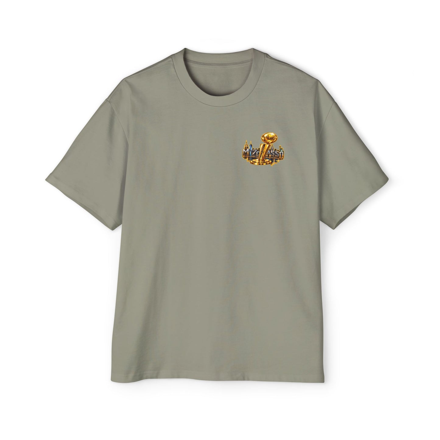 Championship Trophy Graphic Tee — 'MVP Assn' Gold City Back Print