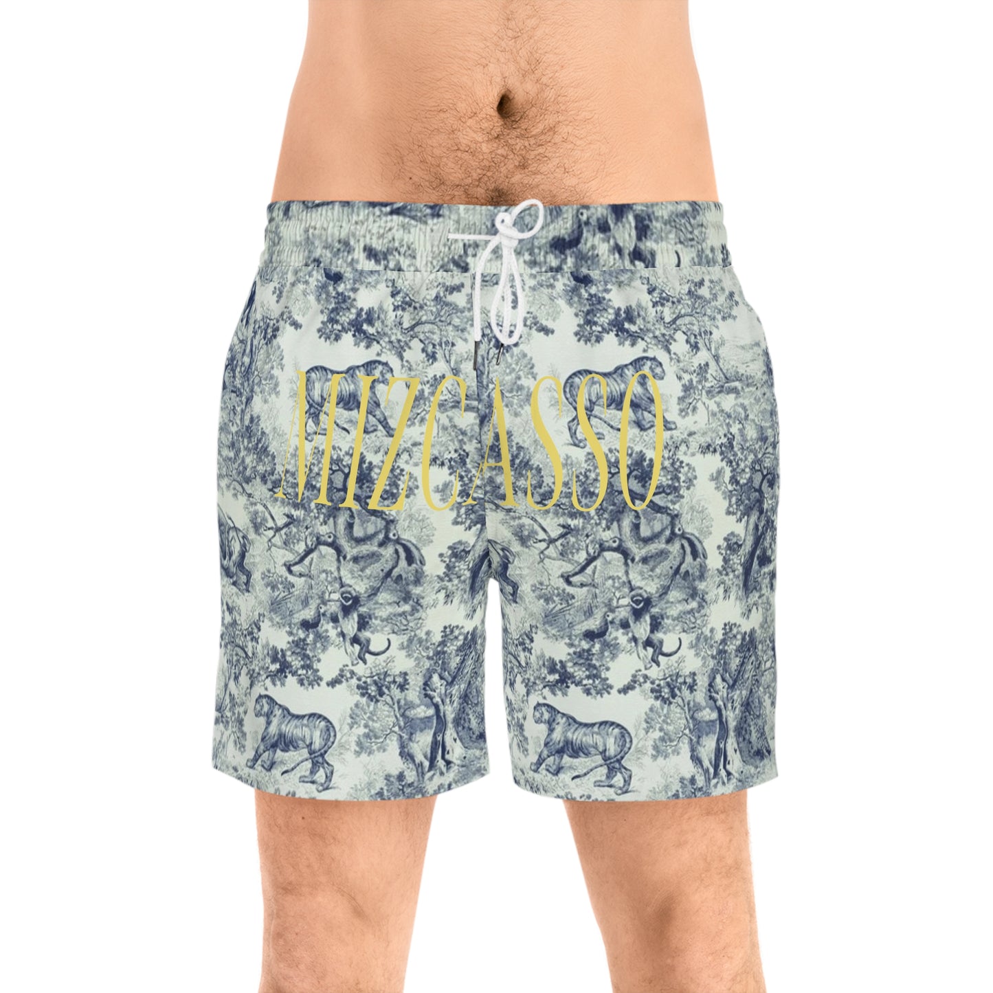 Men's Jungle Print Swim Shorts – Stylish Mid-Length Beachwear