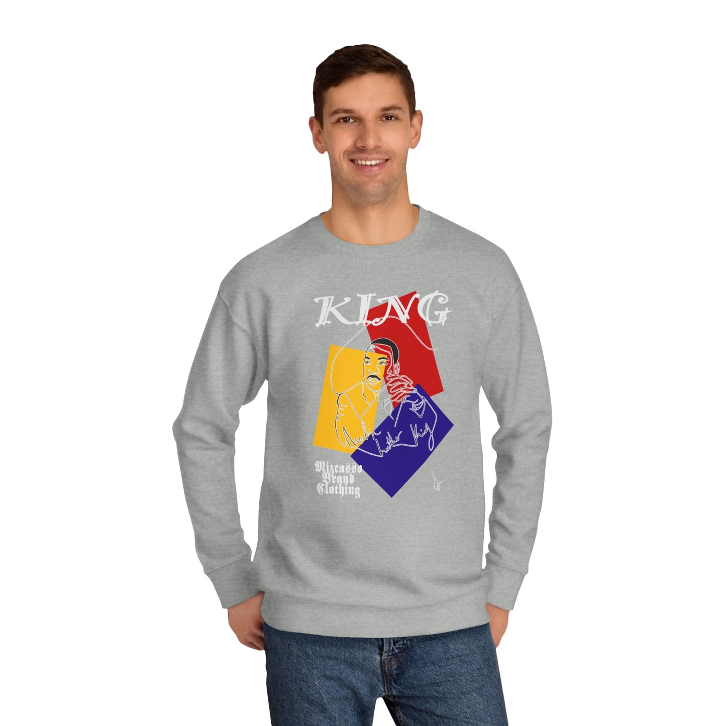King Graphic Sweatshirt — Retro Abstract Art Crewneck