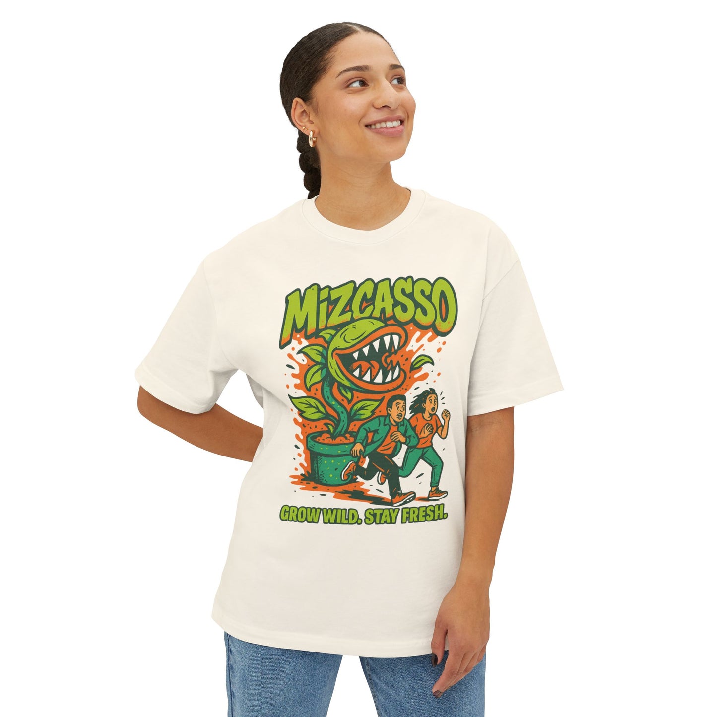 Mizcasso Grow Wild Stay Fresh Unisex Oversized Tee