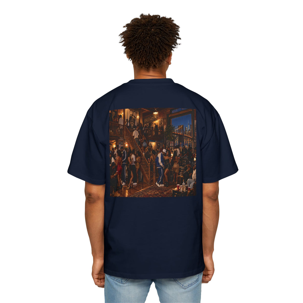 Oversized Men's Tee — Vintage Nightlife Graphic Streetwear