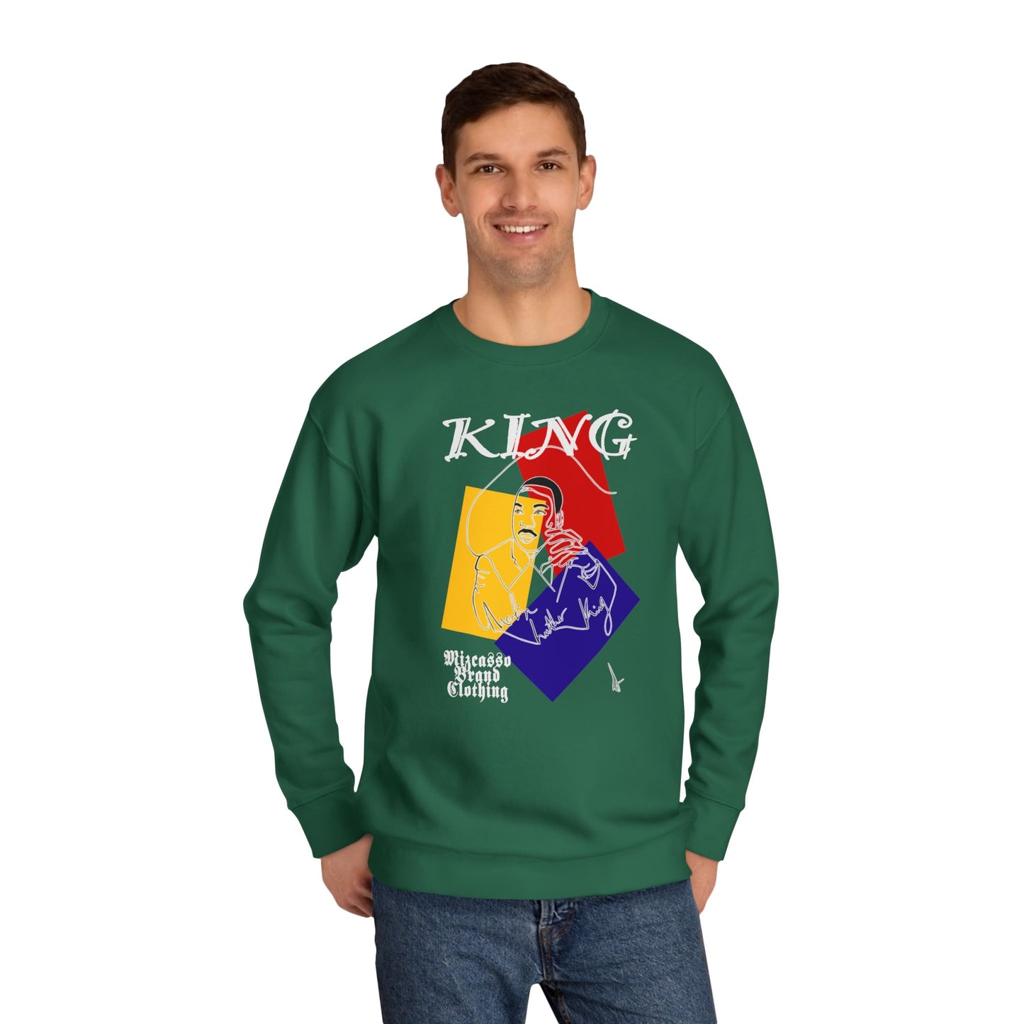 King Graphic Sweatshirt — Retro Abstract Art Crewneck