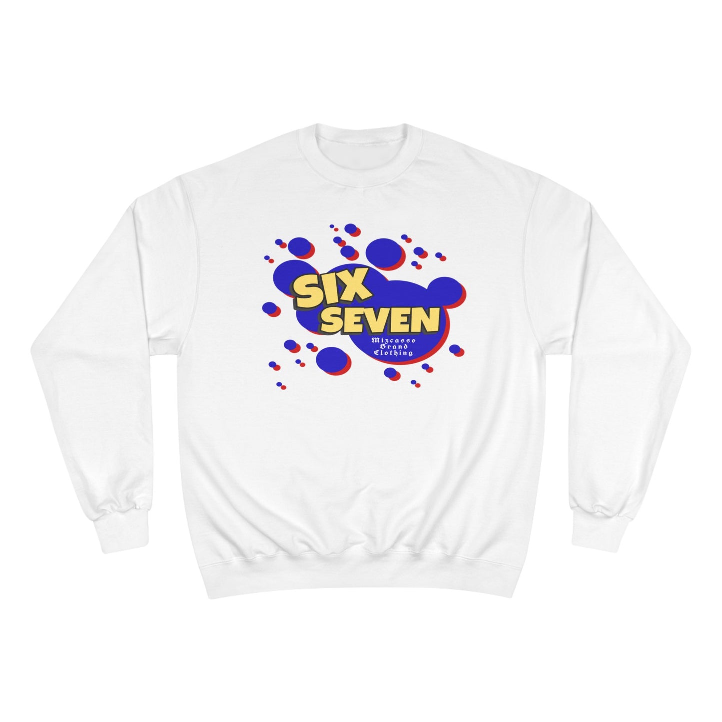 Six Seven Graphic Sweatshirt — Retro Bubble Logo Champion Crewneck