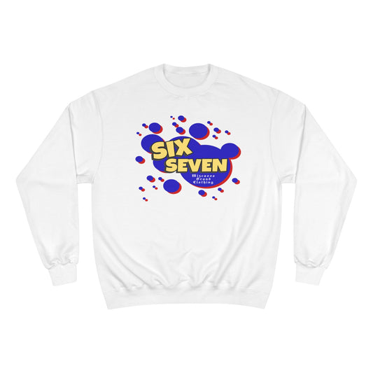 Six Seven Graphic Sweatshirt — Retro Bubble Logo Champion Crewneck
