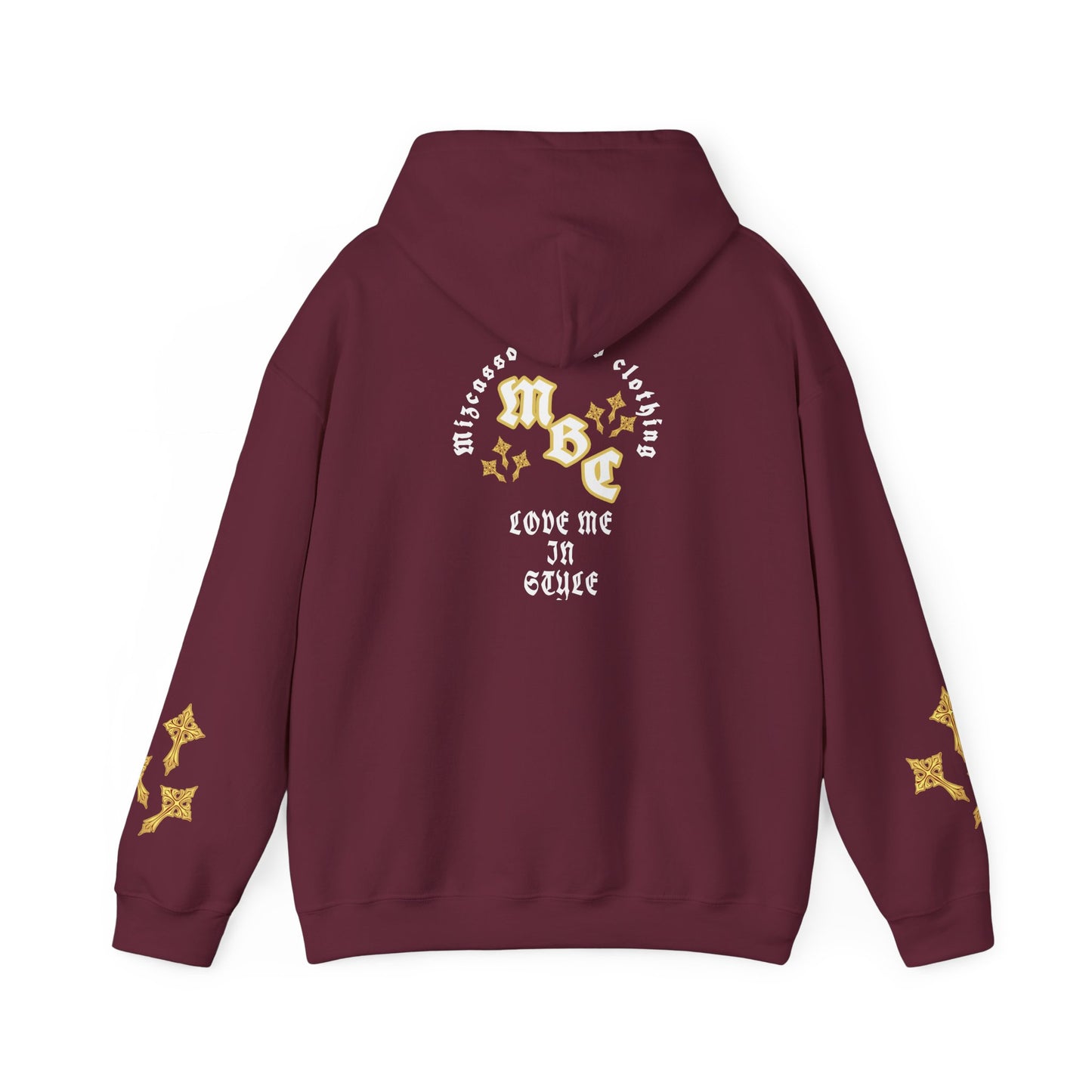 Love Me In Exile Hoodie — Gothic Gold Star Graphic Pullover