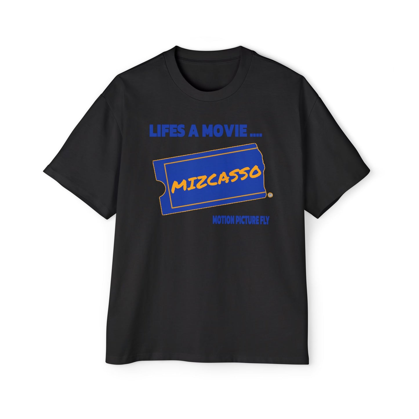 Men's Heavy Oversized Tee - 'Lifes a Movie' Graphic T-Shirt for Movie Lovers
