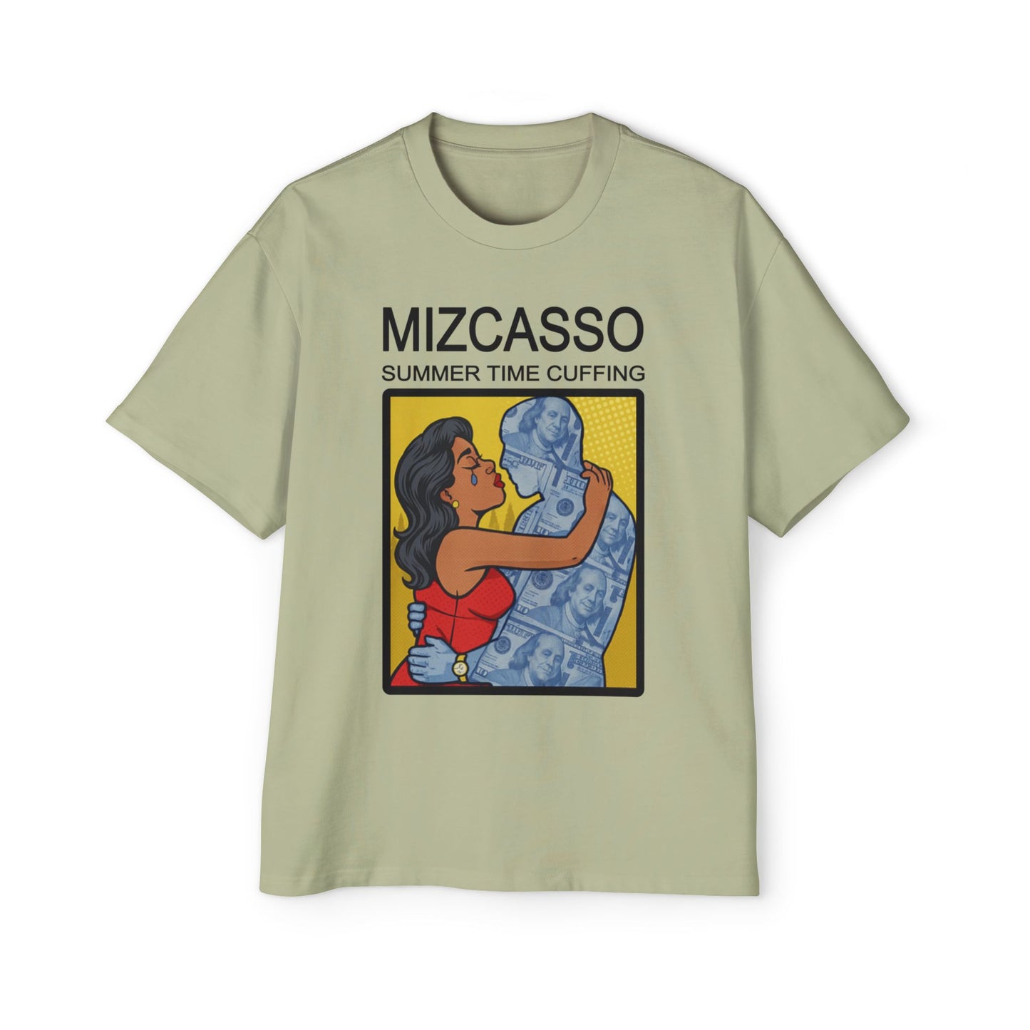 Men's Heavy Oversized Tee - Mizcasso Summer Time Cuffing Graphic