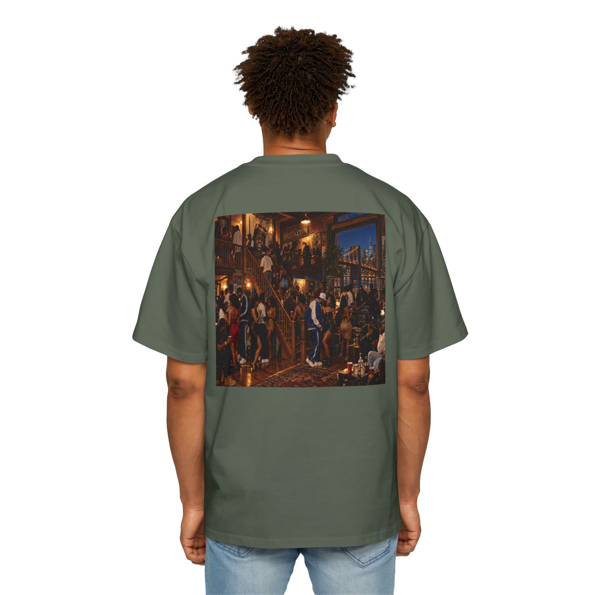 Oversized Men's Tee — Vintage Nightlife Graphic Streetwear