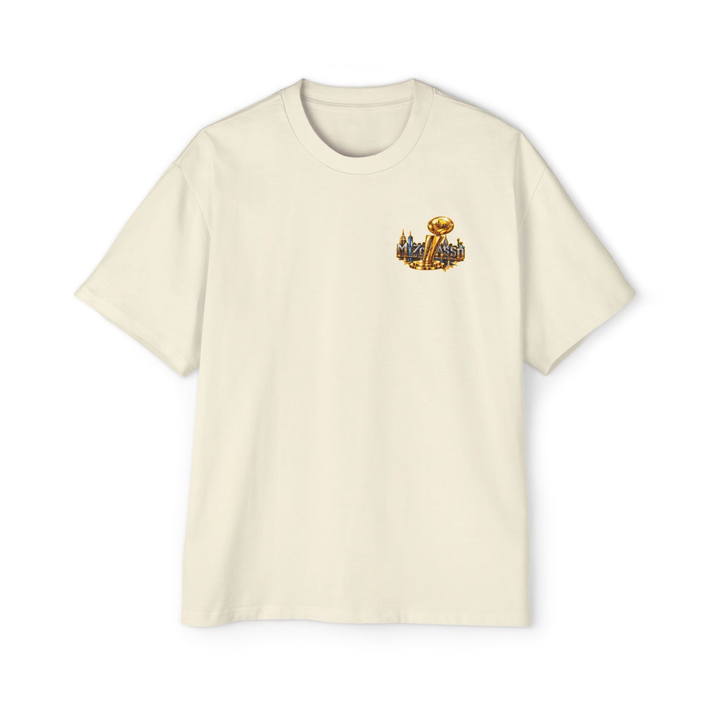 Championship Trophy Graphic Tee — 'MVP Assn' Gold City Back Print