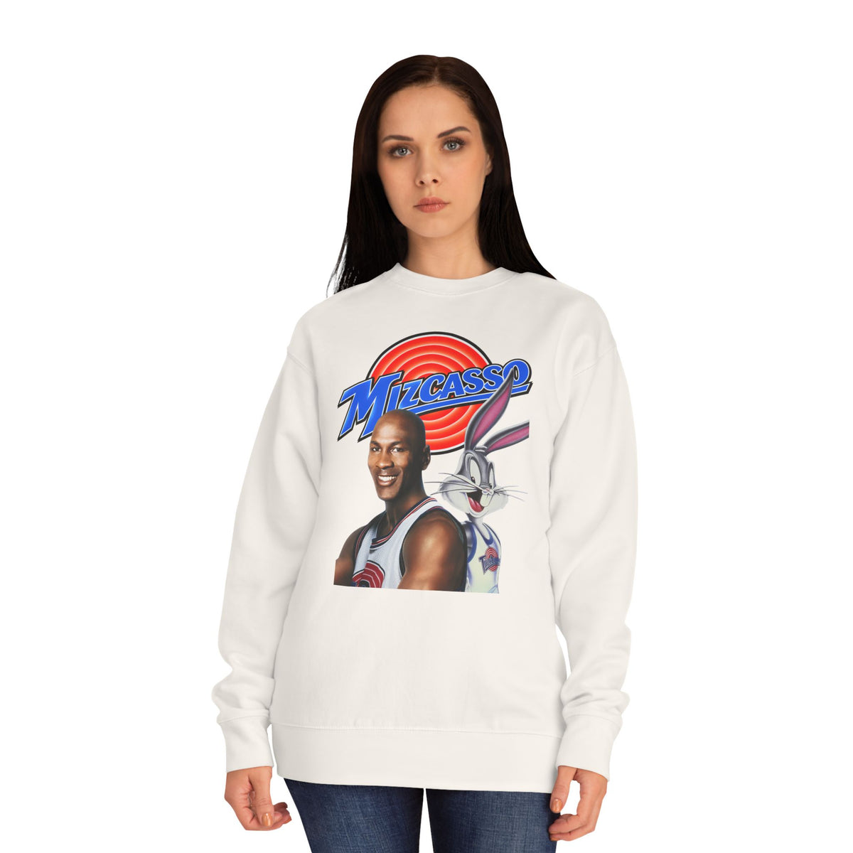 Retro Basketball Crewneck Sweatshirt - 'Mizcass' Space Jam Style Design