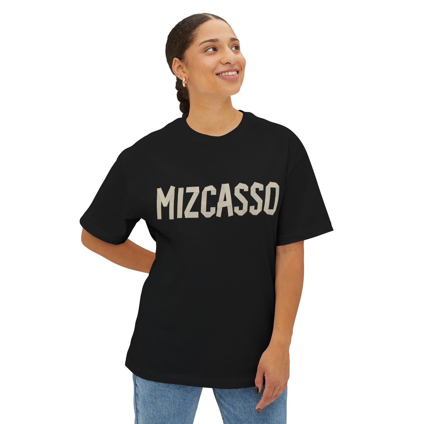 Mizcasso Boxy Tee - Unisex Oversized Graphic T-Shirt for Casual Style