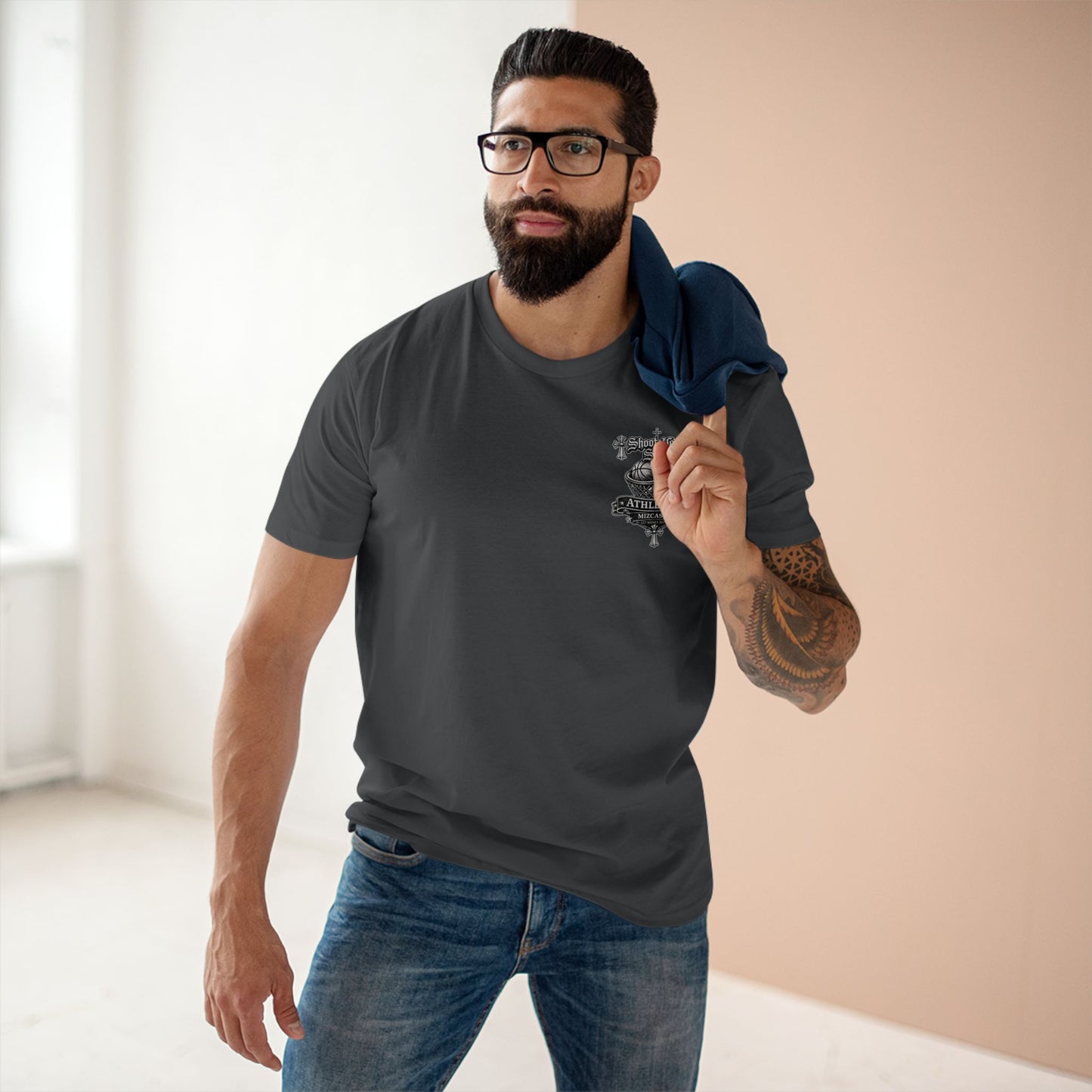 SYS Mizcasso Crest T-Shirt — Gothic Shield Logo Tee