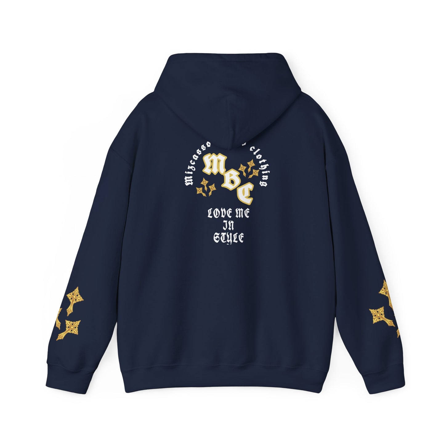 Love Me In Exile Hoodie — Gothic Gold Star Graphic Pullover