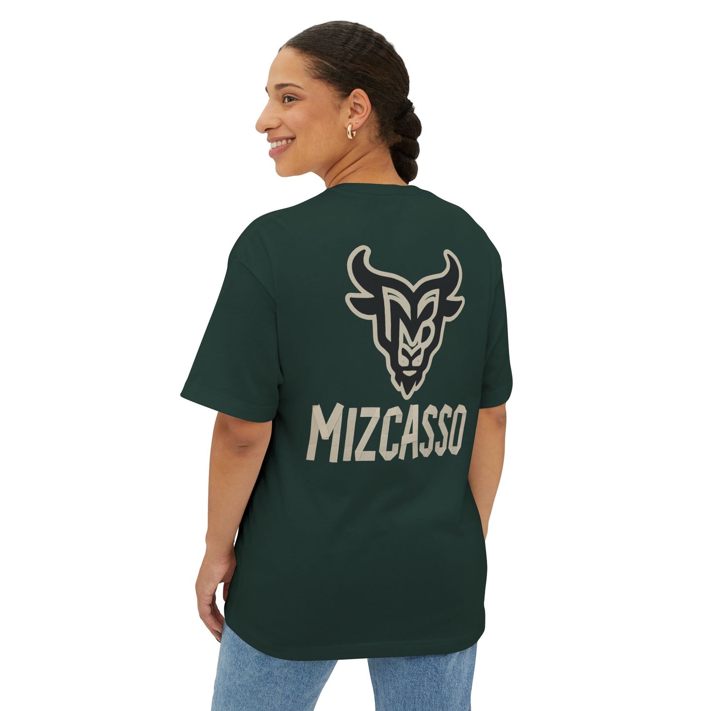 Mizcasso Boxy Tee - Unisex Oversized Graphic T-Shirt for Casual Style