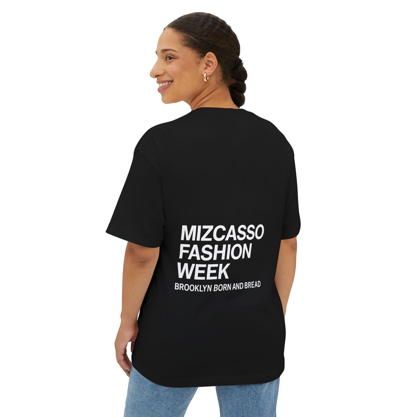 Mizcasso Fashion Week Unisex Oversized Boxy Tee - Casual Streetwear Shirt