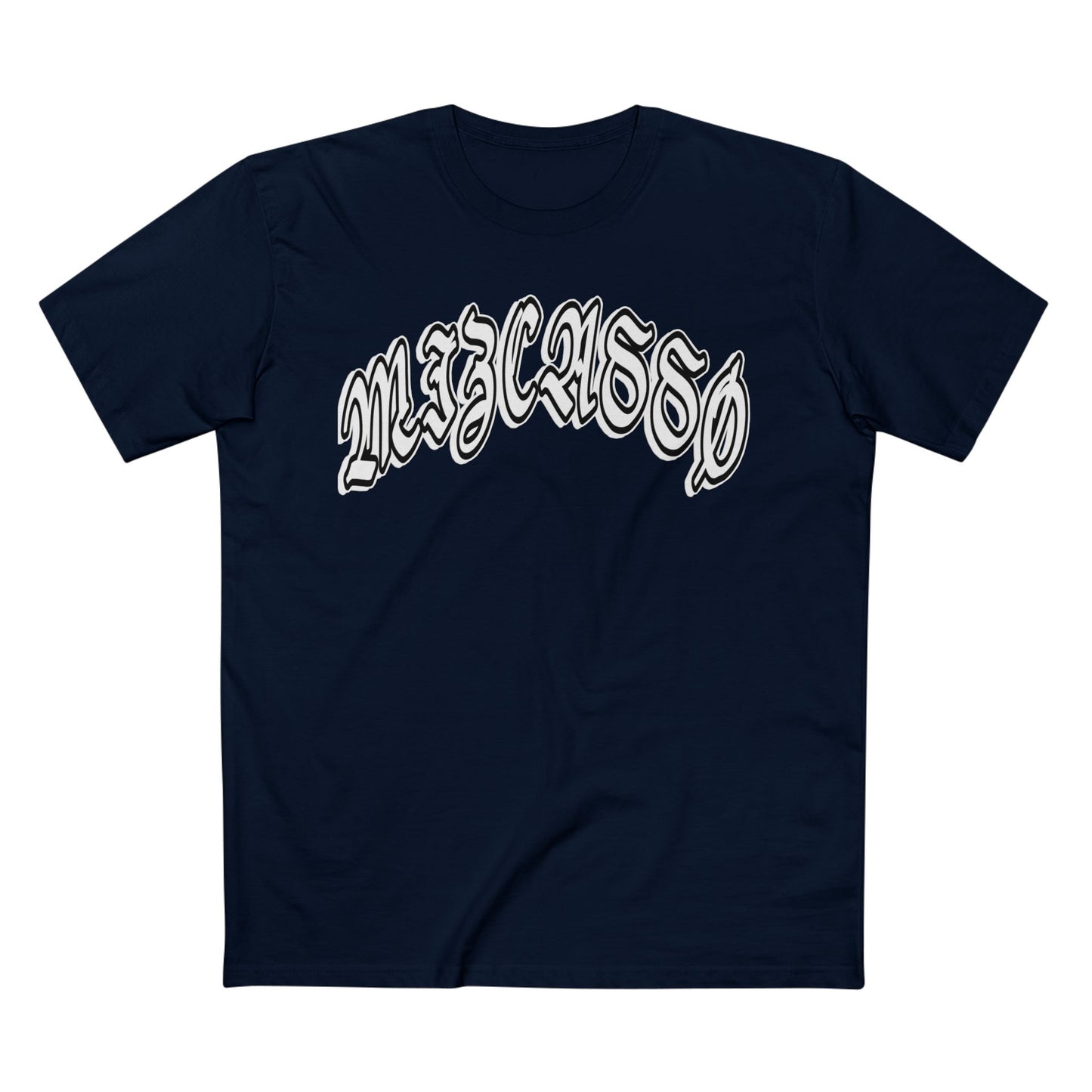 Vintage-Inspired Adult Staple Tee with 'MIZCASSO' Graphic - Casual Style for Everyday Wear