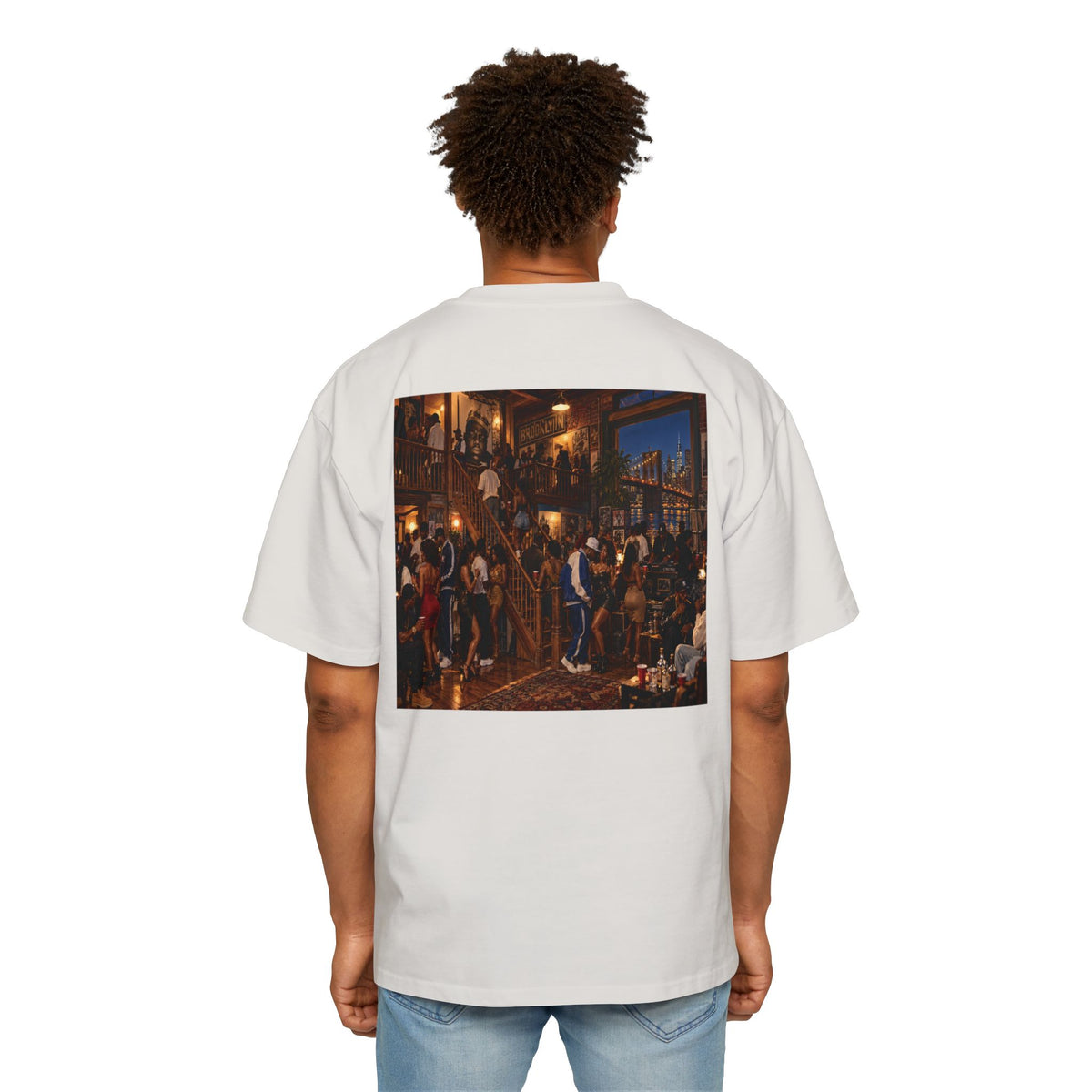 Oversized Men's Tee — Vintage Nightlife Graphic Streetwear