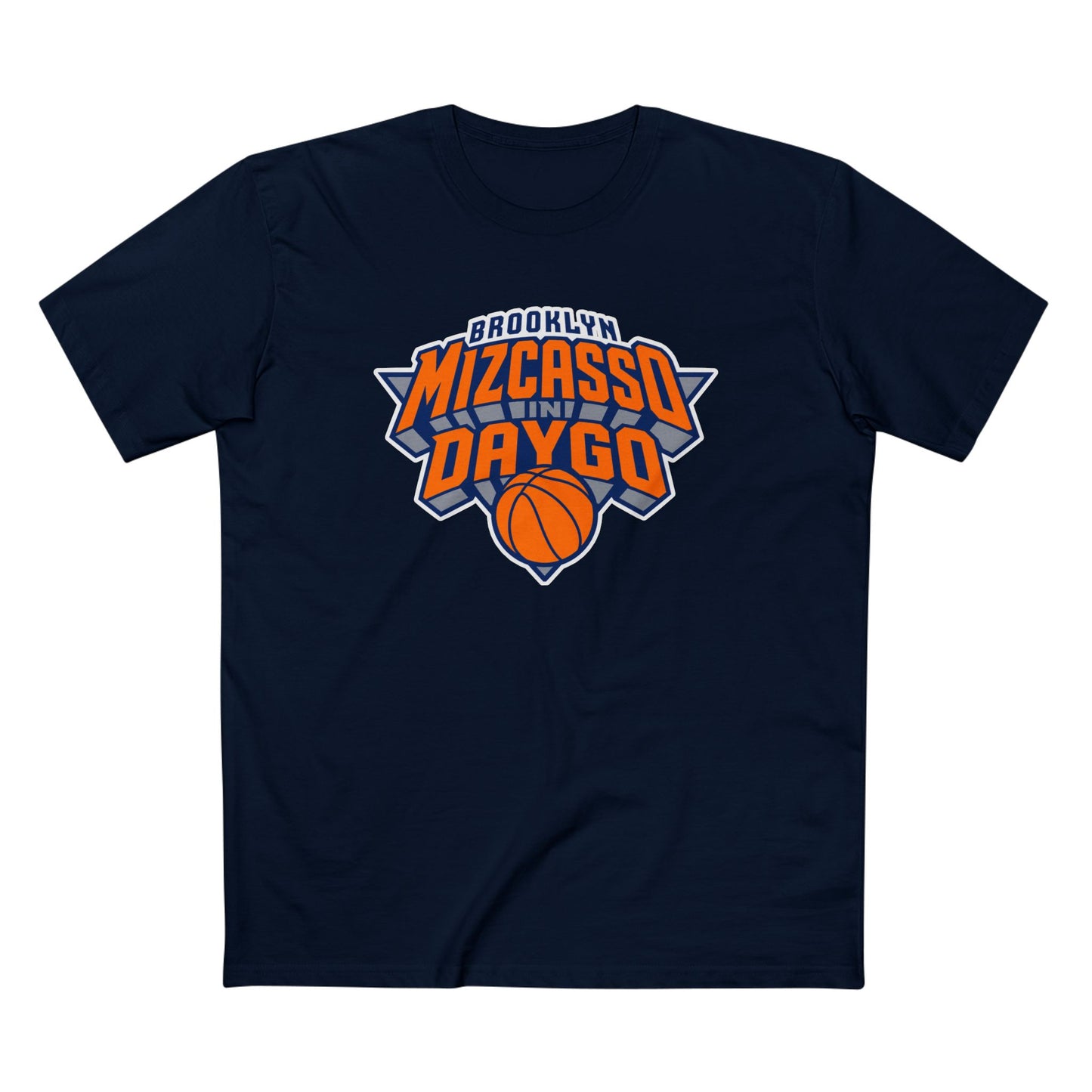 Brooklyn Mizcasso & Daygo Basketball Tee — Vintage Orange Team Logo Shirt