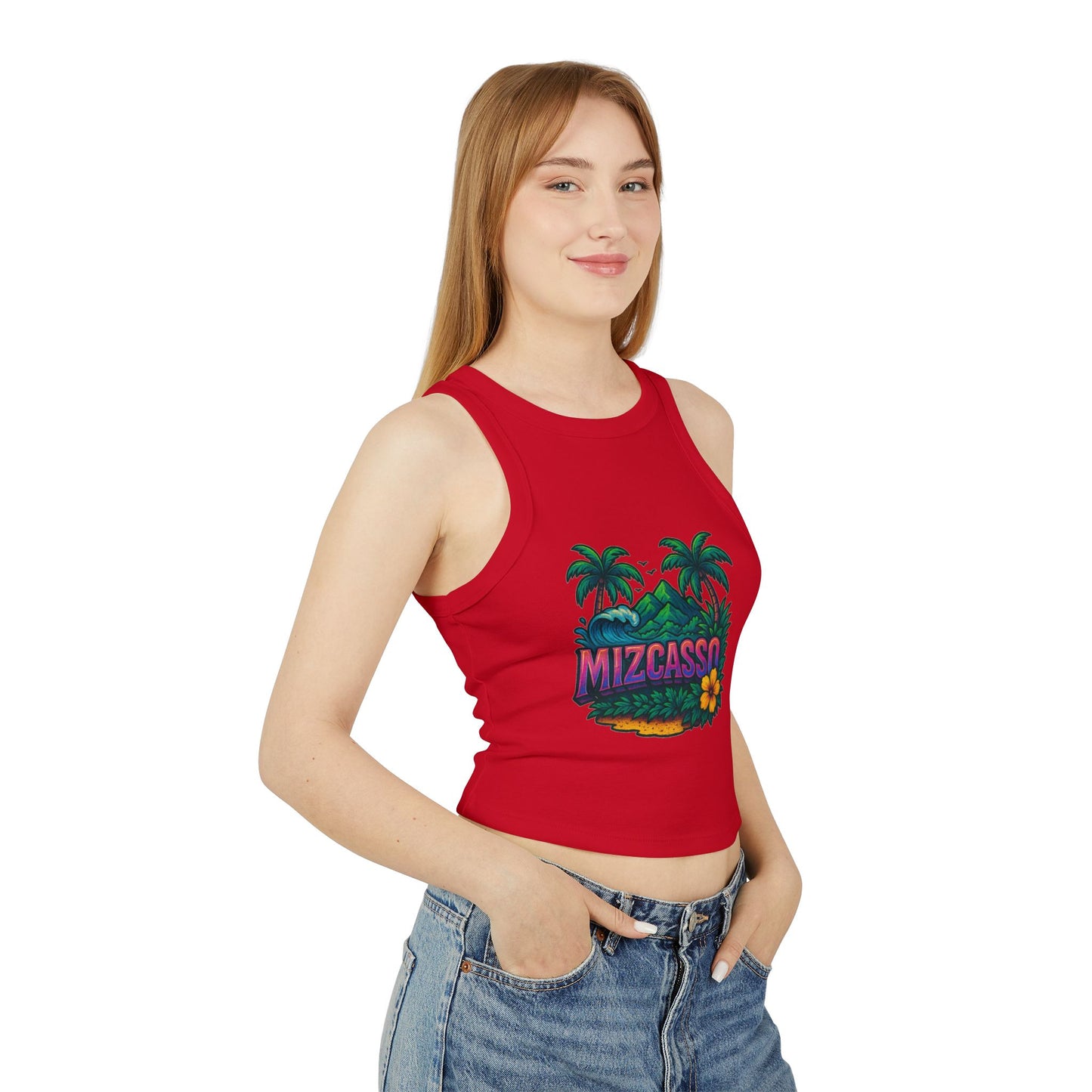 Tropical Vibes Racer Tank Top - Mizcasso Design