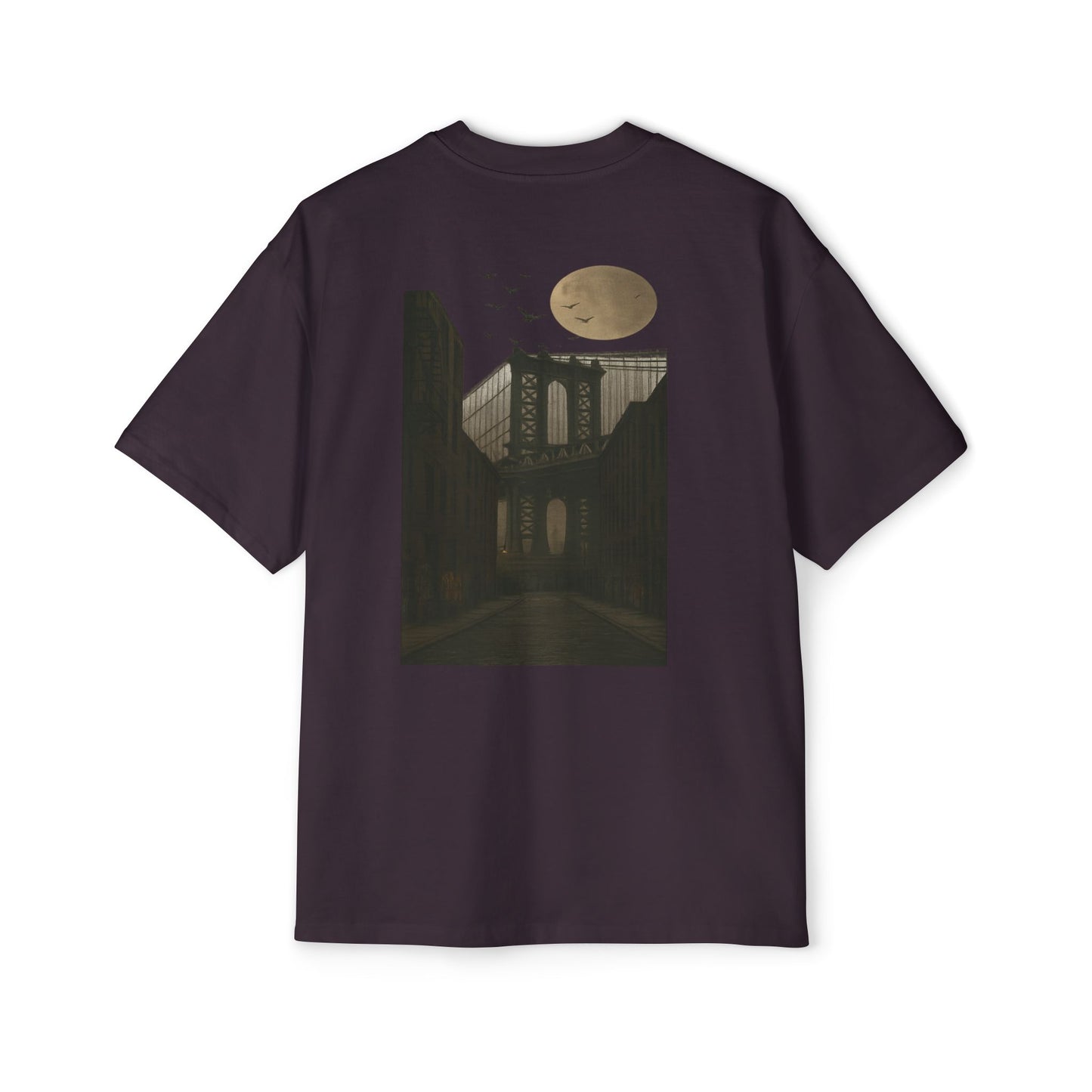 Men's Heavy Oversized Tee - Mizcasso Clothing with Brooklyn Bridge Design