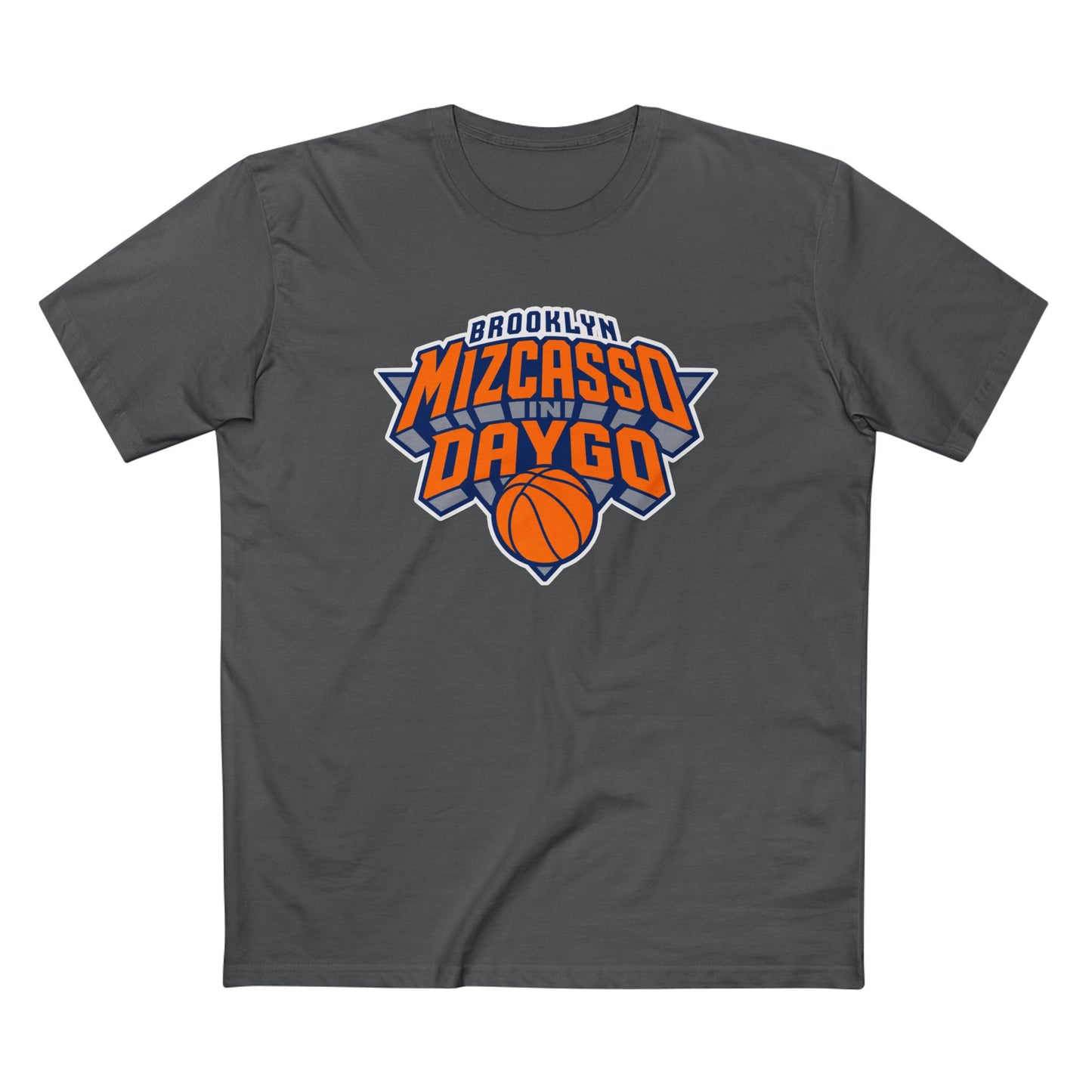 Brooklyn Mizcasso & Daygo Basketball Tee — Vintage Orange Team Logo Shirt