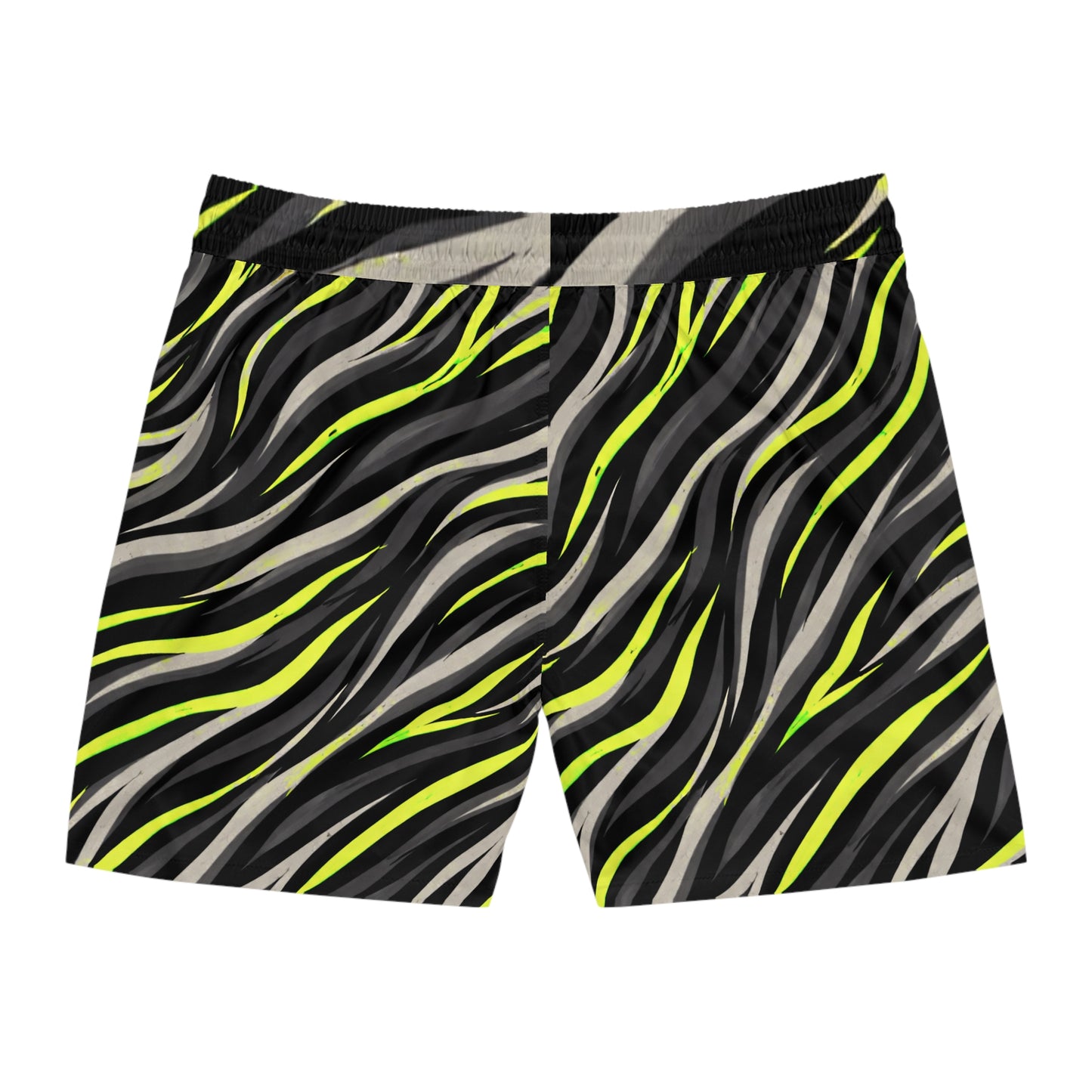 Men's Swim Shorts — Neon Zebra Wave All-Over Print