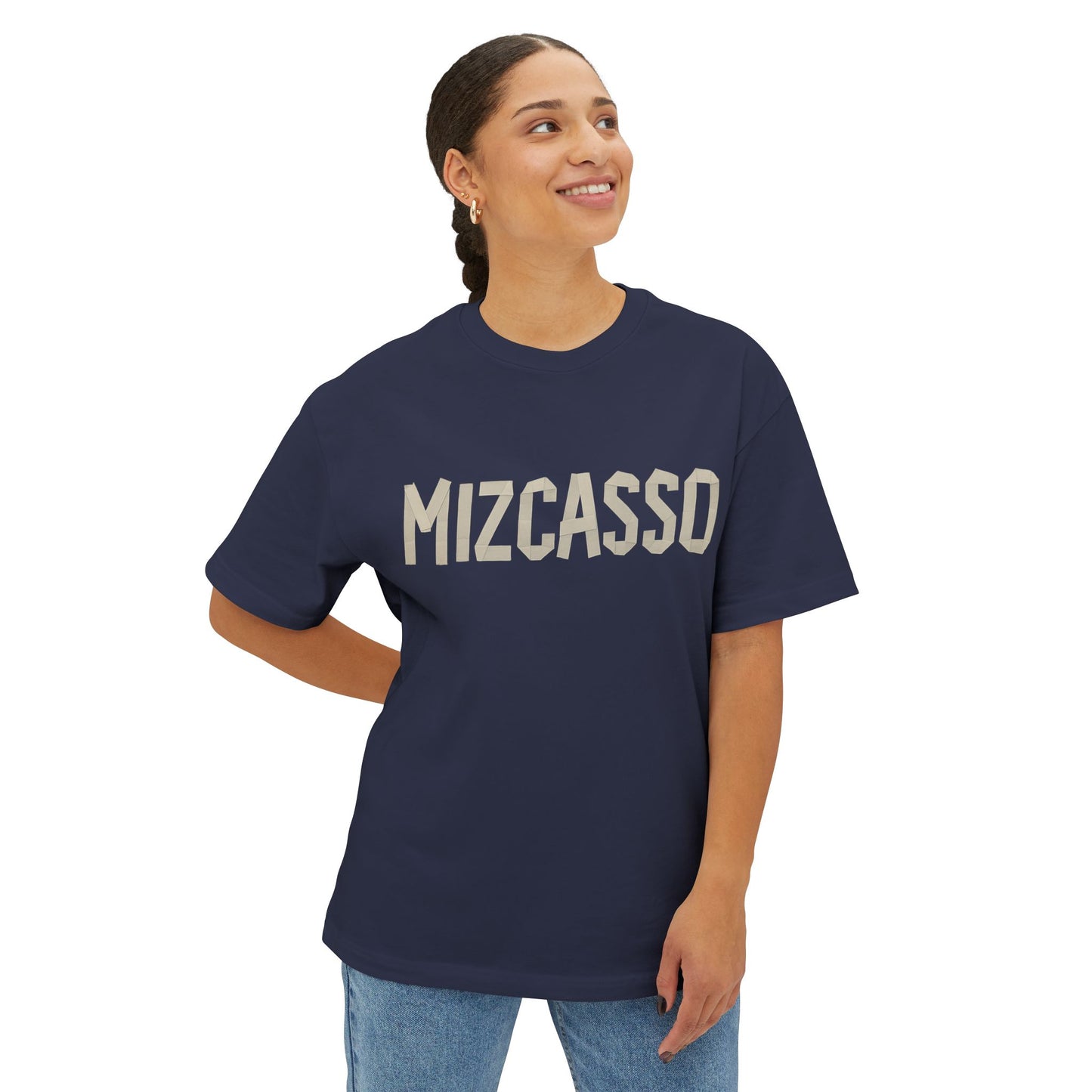 Mizcasso Boxy Tee - Unisex Oversized Graphic T-Shirt for Casual Style