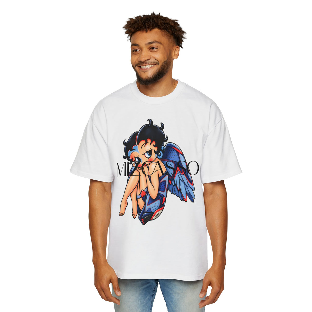 Betty Boop Angel Graphic Tee — Vintage Cartoon Oversized T-Shirt