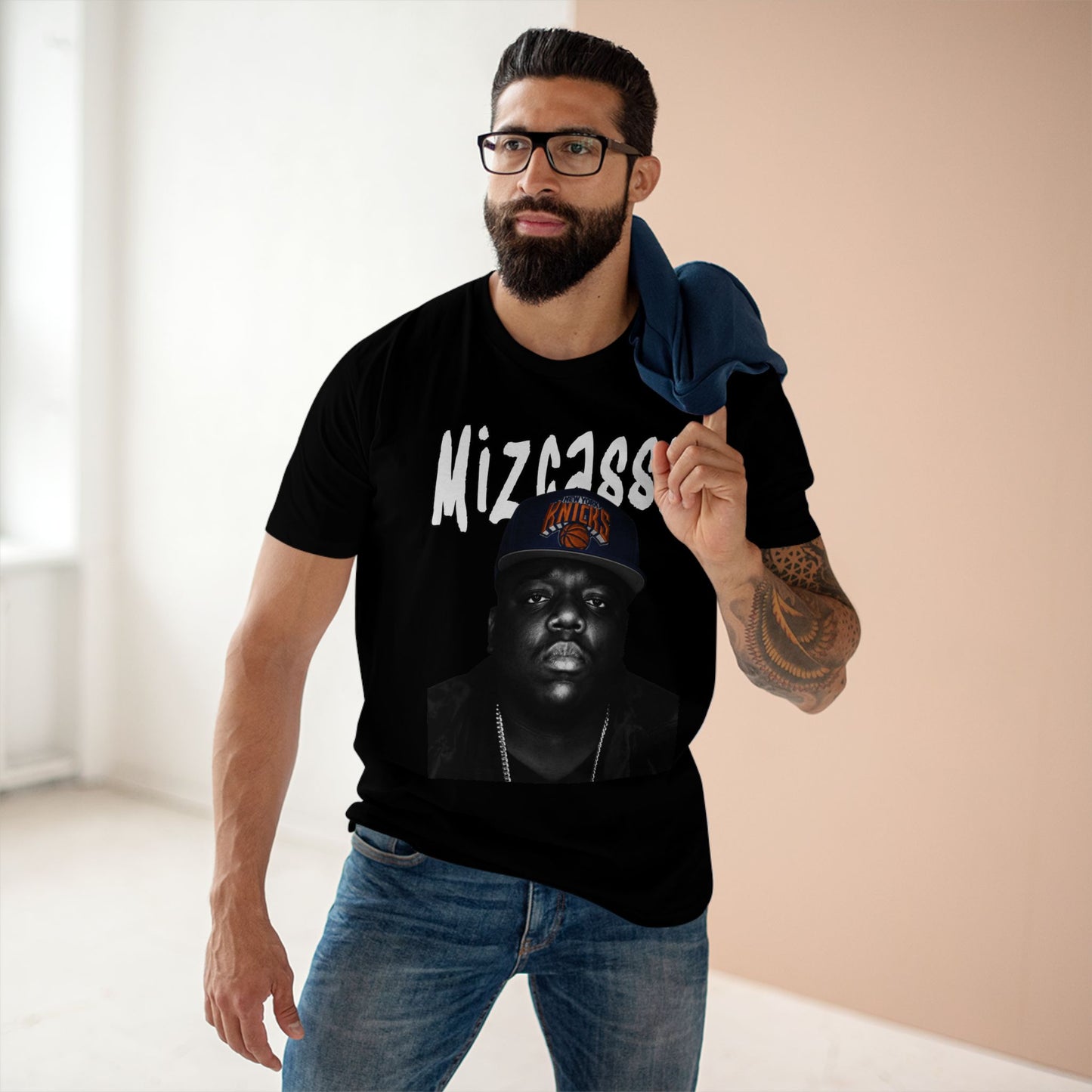 Biggie Portrait Tee — 'Mizza1980' Retro Hip-Hop Graphic T-Shirt