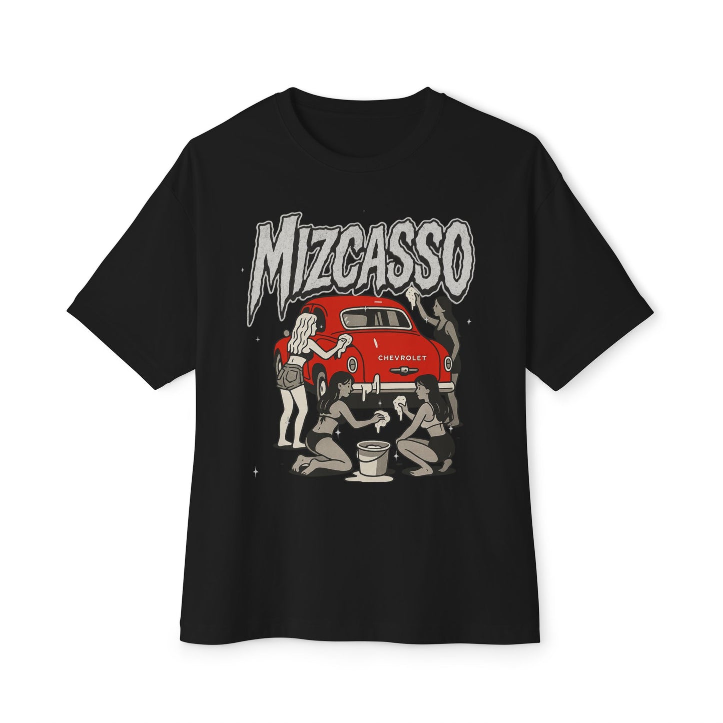 Vintage Mizcasso Oversized Tee - Fun Retro Car and Artist Design