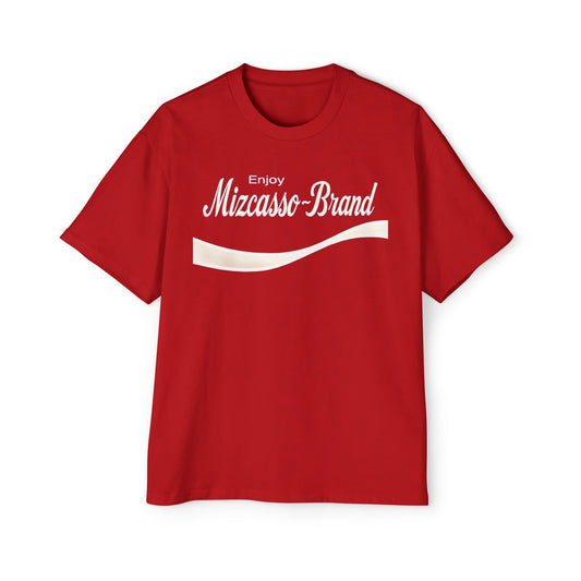 Enjoy Mizcasso-Brand Oversized Tee - Casual Red T-Shirt for Men